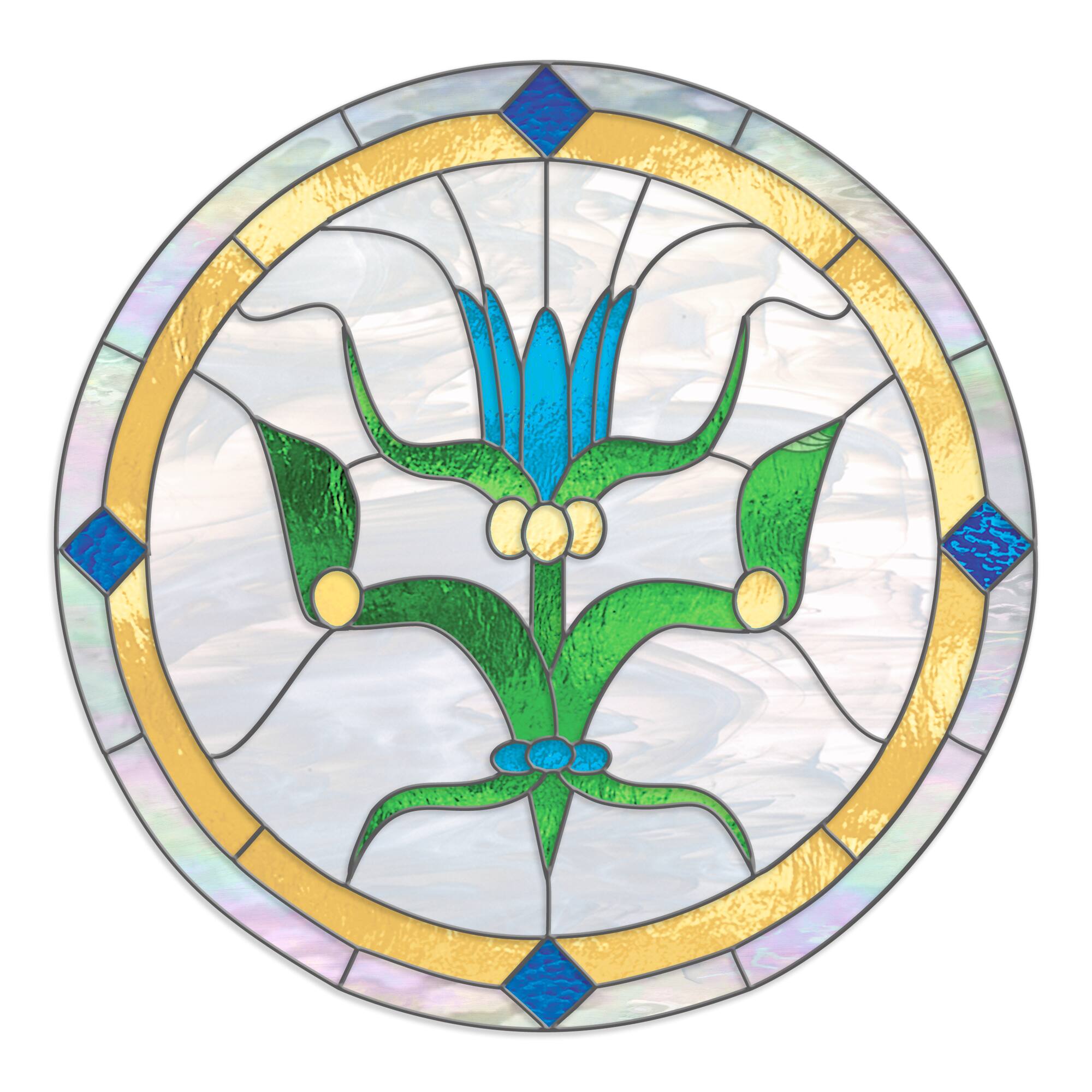 12" x 12" Clear Waterglass® Fusible Iridescent Glass Sheet